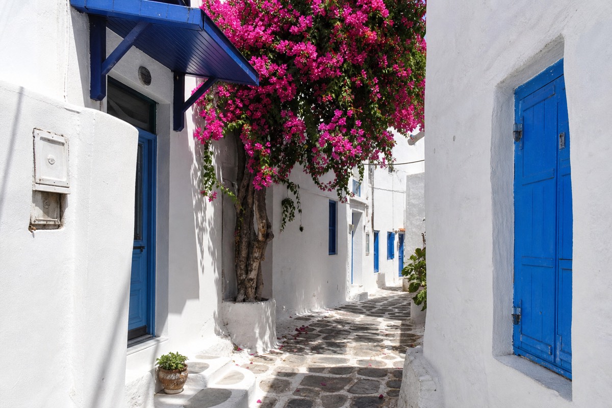 The windmills above Mykonos Town