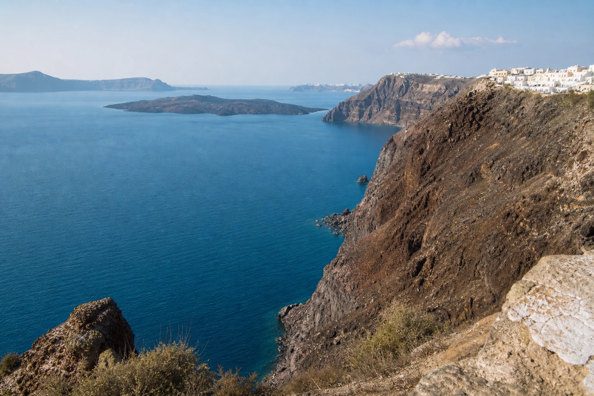 The volcanic caldera of Santorini